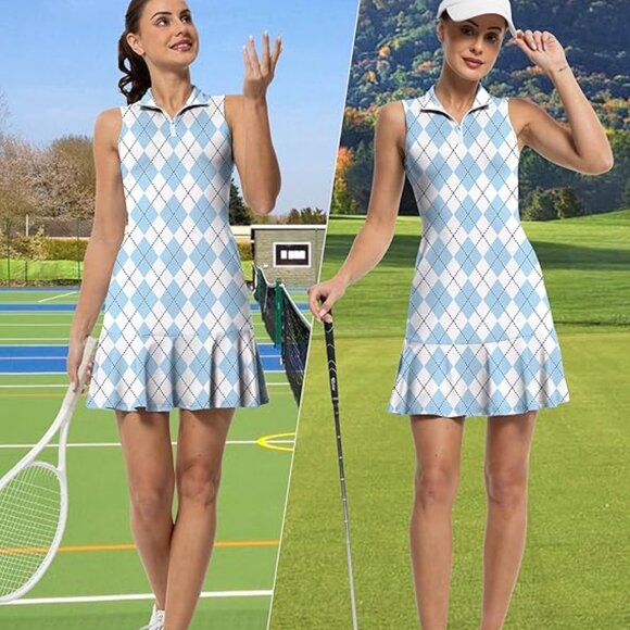 Pants - Tennis /Golf Argyle dress with shorts with pockets